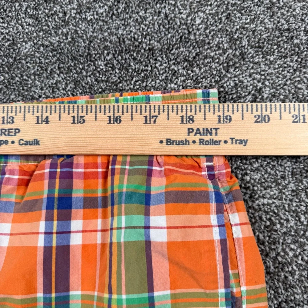 Polo Ralph Lauren Swim Trunks Men's XL Orange Plaid Mesh Lined Drawstring Shorts